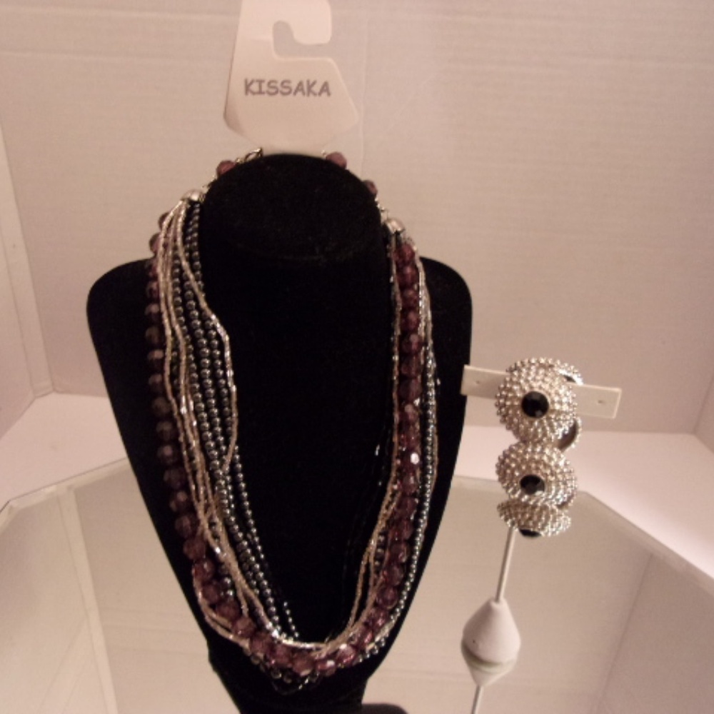 KISSAKA NECKLACE & STATEMENT BRACELET RETAIL $53 J - Picture 7 of 7